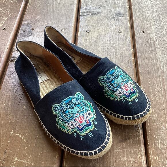 Kenzo Shoes - Kenzo White and Blue Espadrilles